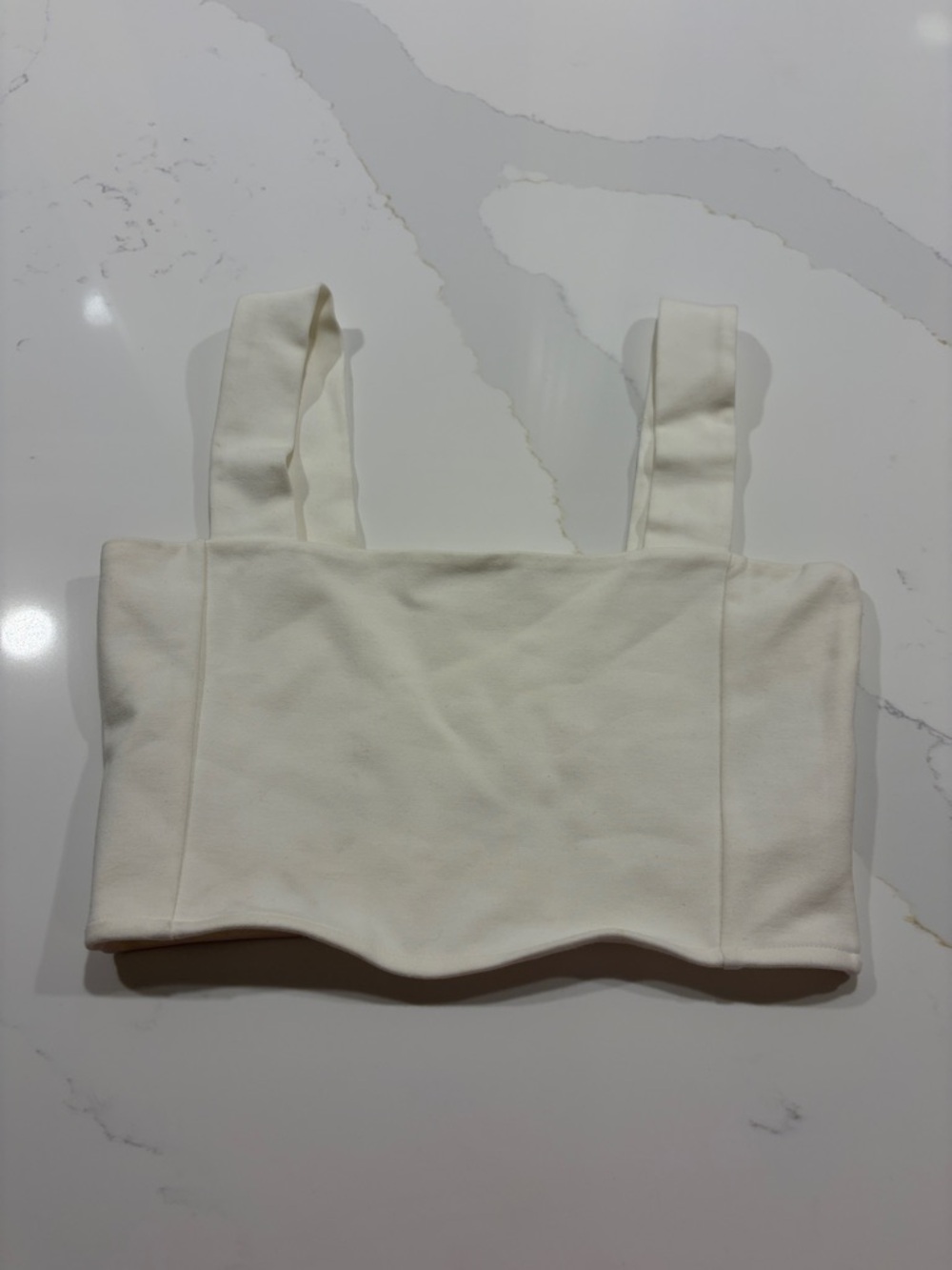 Zara Square Neck Crop Top in Cream